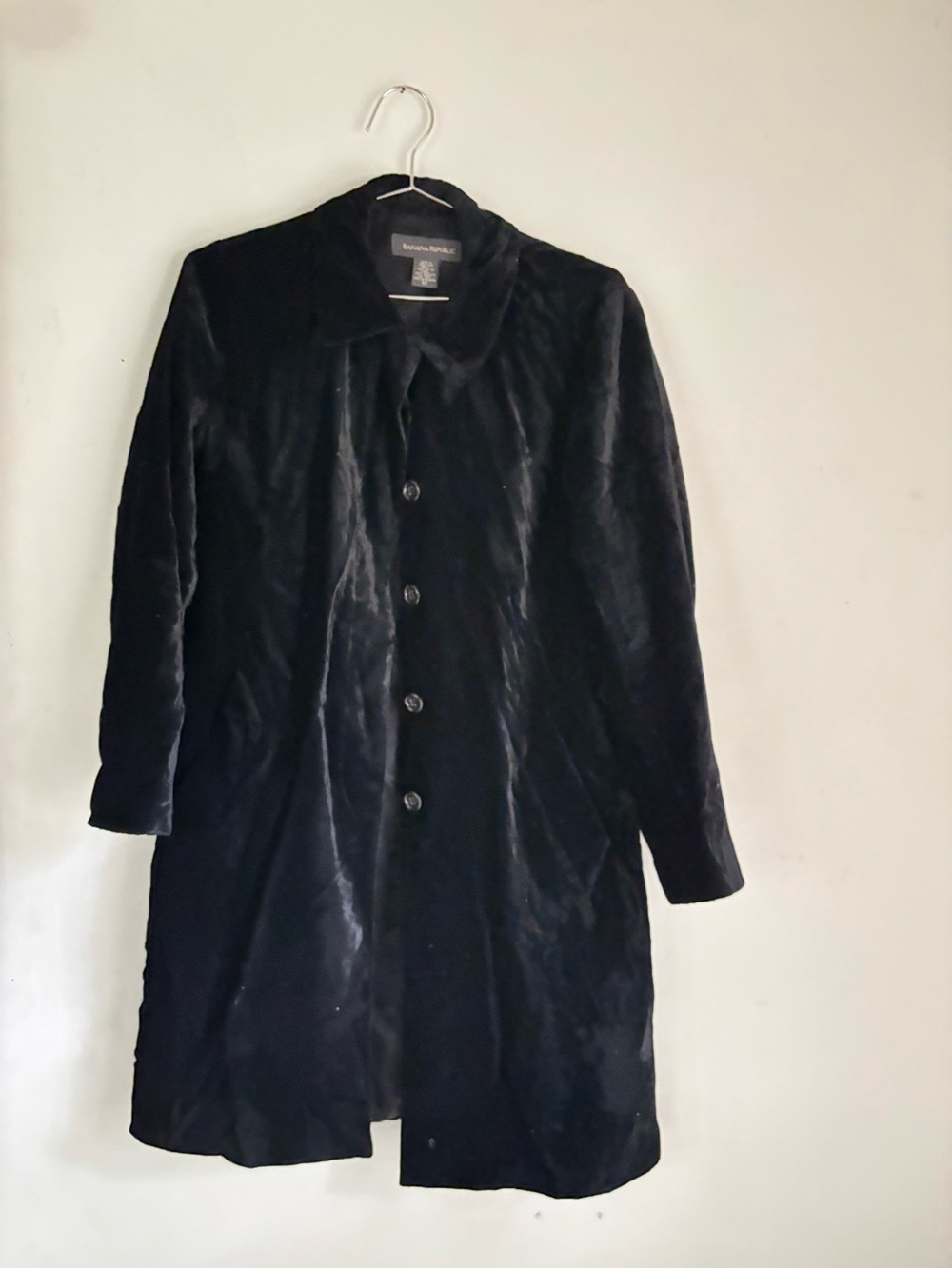 Banana Republic Black Velvet Duster